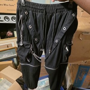 Devil Fashion Small Mens PT172 a two-way punk pants
